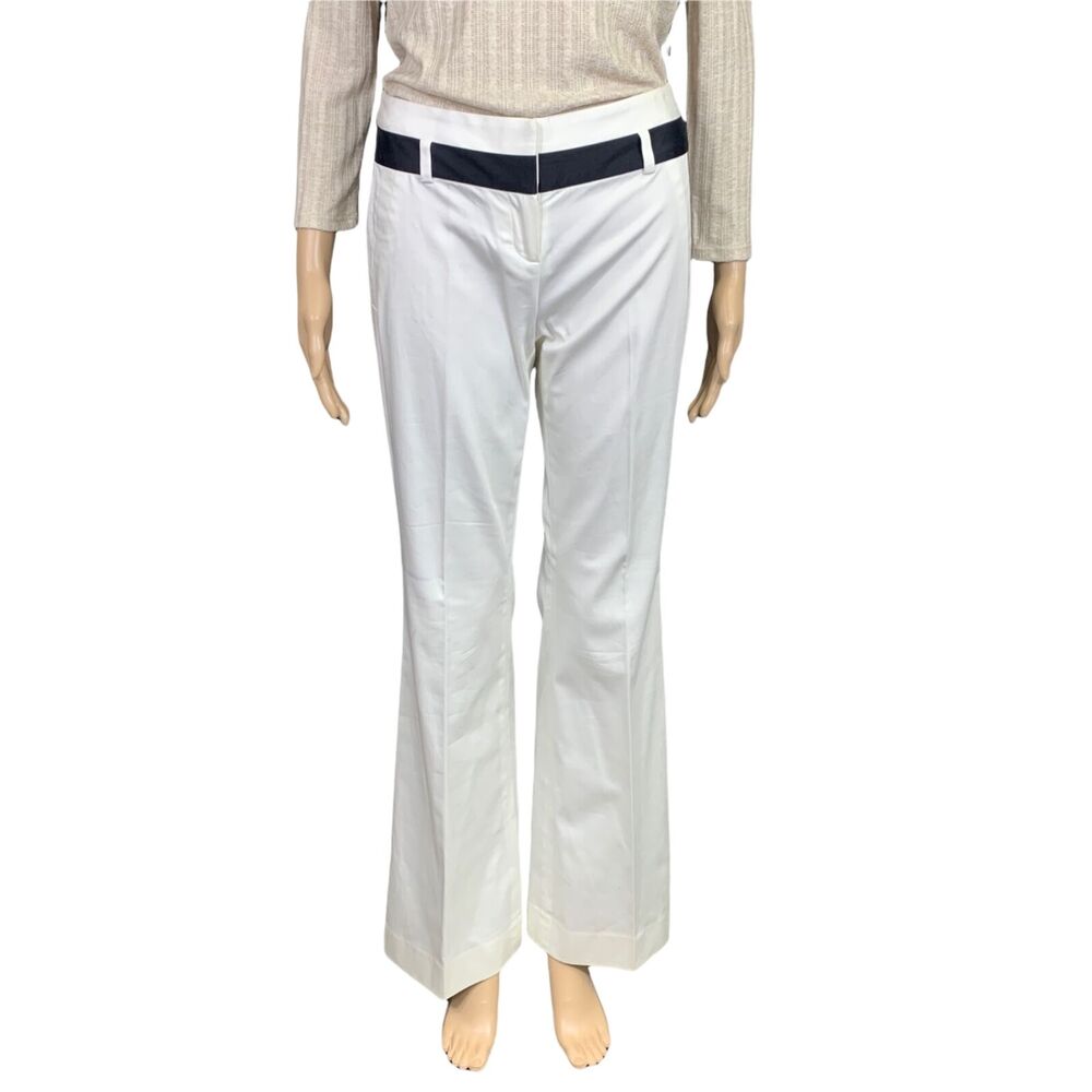 The Limited Womens Cassidy Fit Flare Leg Dress Pants Ivory Black Size 0